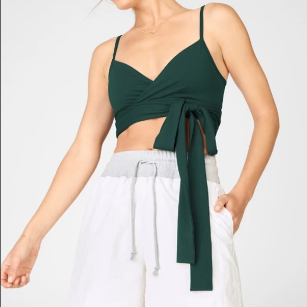 Fabletics sports bra/swim top with wrap around detail